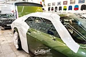 Dodge Challenger оклейка антигравийной защитной пленкой кузова
